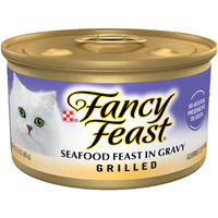 Fancy Feast Grilled Wet Cat Food Seafood Feast In Wet Cat Food Gravy - (24) 3 Oz. Cans