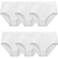 Fruit Of The Loom Women's Eversoft Underwear, Tag Free & Breathable, Available In Plus Size, Brief-Cotton-6 Pack-White, 8