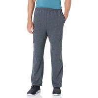 Jerzees Mens Fleece Sweatpants, Open Bottom - Black Heather, Large Us