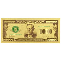 One Hundred Thousand Us Dollars 24K Gold Plated Collectible Fake Banknotes For Decoration