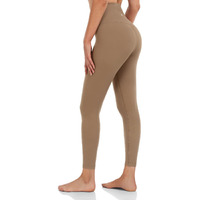 Heynuts Pure&Plain 7/8 High Waisted Leggings For Women, Athletic Compression Tummy Control Workout Yoga Pants 25 ' ' Dark Carbon Dust Xs(0/2)