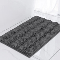 Turquoize Bathroom Rugs And Mats 1-Piece Bath Mat Set Non Slip Bath Mats For Tub Extra Soft And Absorbent Gray Shaggy Rugs For Bedroom Machine Washable Bath Mats, 17 ""X 24 "", Gray