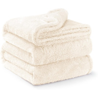 Exclusivo Mezcla Plush Fuzzy Fleece Bed Blanket Queen Size, Super Soft, Fluffy And Warm Blankets,Suitable For All Seasons (Ivory, 90X90 Inches)