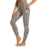 Zuty 7/8 Workout Leggings For Women High Waisted Leggings With Pockets Squat Proof Yoga Ankle Leggings Plus Size 25 "" Beige Leopard Xxl