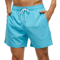 Tyhengta Men's Stretch Swim Trunks Quick Dry Beach Shorts With Zipper Pockets And Mesh Lining Sky-Blue 38