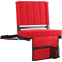 Sport Beats Stadium Seat For Bleachers With Back Support And Wide Padded Cushion Stadium Chair - Includes Shoulder Strap And Cup Holder