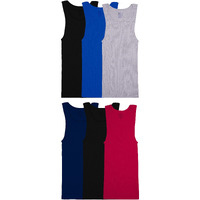 Fruit Of The Loom Men's Tag-Free Tank A-Shirt, 6 Pack-Assorted Colors, Large