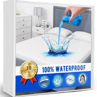 Twin Mattress Protector Waterproof Mattress Protector Twin Mattress Pad Cover Noiseless Soft Breathable Cotton Terry Twin Mattress For Kids Pets Adults 39""X75"" White