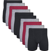 Gildan Men's Underwear Covered Waistband Boxer Briefs, Multipack, Black/Garnet/Graphite (10-Pack), X-Large