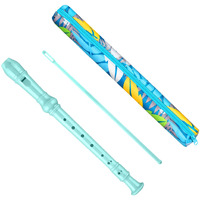 Descant Soprano Recorder Music Recorder Instrument For Kids Flute Kids Recorder With Cleaning Rod + Case Bag (Lake Green)