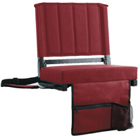 Sport Beats Stadium Seat For Bleachers With Back Support And Wide Padded Cushion Stadium Chair - Includes Shoulder Strap And Cup Holder