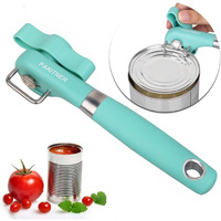 Pakitner- Cut Safe Can Opener, Manual Can Opener Smooth Edge - Handheld Side Cut Can Opener, Ergonomic Smooth Edge, Food Grade Stainless Steel Cutting Can Opener For Home, Kitchen & Restaurant, Green
