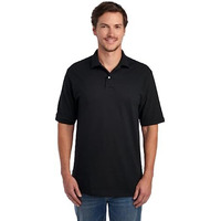 Jerzees Men's Spotshield Stain Resistant Polo Shirts (Short & Long, Short Sleeve-Black, 3X-Large