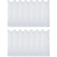 Fruit Of The Loom Mens Tag-Free Tank A-Shirt Undershirt, 14 Pack - White, Large Us