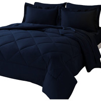 Cozylux Queen Bed In A Bag 7 Pieces Comforter Set With Comforter And Sheets Navy Blue All Season Bedding Sets With Comforter, Pillow Shams, Flat Sheet, Fitted Sheet And Pillowcases