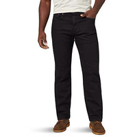 Wrangler Authentics Men's Classic 5-Pocket Relaxed Fit Jean, Black Flex, 42W X 32L
