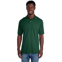 Jerzees Men's Spotshield 2 Button Rib Knit Polo Shirt_5Xl_Forest Green