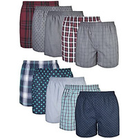 Gildan Men's Underwear Boxers, Multipack, Mixed Red/Blue Assorted (10-Pack), Medium
