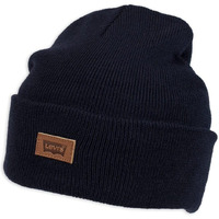 Levi's Classic Warm Winter Knit Beanie Hat Cap Fleece Lined For Men And Women, Navy Solid, One Size