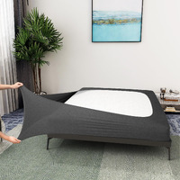 Box Spring Cover Twin/Twin Xl Size - Jersey Knit & Stretchy Wrap Around 4 Sides Bed Skirt For Hotel & Home, Heather Gray