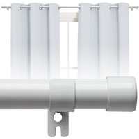 Soumns Curtain Rods For Windows 30 To 94 Inch - Heavy Duty 1 Inch White Curtain Rod Set, Stainless Steel Drapery Rods With Brackets For Sliding Glass Door, Outdoor Patio, Living Room, Bathroom