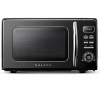 Galanz Glcmkz07Bkr07 Retro Countertop Microwave Oven With Auto Cook & Reheat, Defrost, Quick Start Functions, Easy Clean With Glass Turntable, Pull Handle.7 Cu Ft, Black