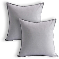 Jeanerlor Set Of 2 26""X26"" Silver Grey Decorative Cotton Linen Chair Throw Pillow Case, Sofa Durable Classy, Comfortable Cushion Cover For Living Room/Car (65 X 65Cm)
