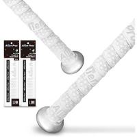 Alien Pros Bat Grip Tape For Baseball (2 Grips) - 1.1 Mm Precut And Pro Feel Bat Tape - Replacement For Old Baseball Bat Grip - Wrap Your Bat For An Epic Home Run (2 Grips, White)