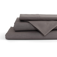 100% Cotton Percale Sheets Full Size, Charcoal, Deep Pocket, 4 Pieces Sheet Set - 1 Flat, 1 Deep Pocket Fitted Sheet And 2 Pillowcases, Crisp Cool And Strong Bed Linen