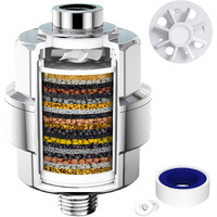 Shower Head Filter For Hard Water- 20 Stage Shower Filter With Vortex -Newest Version - High Output Water Softener To Remove Chlorine And Fluoride - Soft Water Filtered With Vitamin C E
