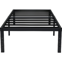 Emoda 16 Inch Heavy Duty Twin Bed Frame, Metal Platform Bed Frames No Box Spring Needed, Noise Free, Easy Assembly, Black