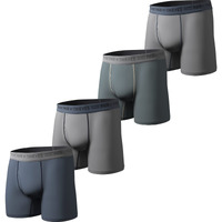 Pair Of Thieves Men's 4 Pack Everyday Cotton Boxer Briefs, Grey/Denim, Medium
