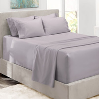 Hearth & Harbor Extra Deep Pocket Sheets - Fits Mattress 18-24 Inches Deep - Extra Deep Pocket King Size Sheets Sets - 6 Piece King Size Sheets - King Sheets Deep Pocket - Light Lavender Sheets