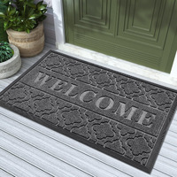 Yimobra Welcome Mat Outdoor Indoor, 36X24 All-Season Waterproof Front Door Mat, All-Weather Heavy Duty Doormat, Low Profile Porch Patio Entrance Mat, Non Slip Outside Mat, Dark Grey