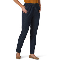 Chic Classic Collection Womens Stretch Elastic Waist Pull-On Legging Pant Dark Shade Denim 14
