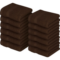Utopia Towels [12 Pack Premium Wash Cloths Set (12 X 12 Inches) 100% Cotton Ring Spun, Highly Absorbent And Soft Feel Essential Washcloths For Bathroom, Spa, Gym, And Face Towel (Dark Brown)