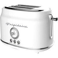 Frigidaire Eto102-White, 2 Slice Toaster, Retro Style, Wide Slot For Bread, English Muffins, Croissants, And Bagels, 5 Adjustable Toast Settings, Cancel And Defrost, 900W, White