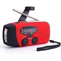 Solar Hand Crank Emergency Weather Radio,Noaaamfm Portable Radio With 3 Led Flashlight 2000Mah Power Bank Cellphone Charger