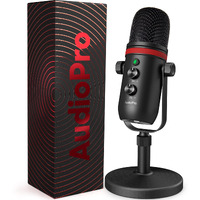 Audiopro Usb Microphone, Computer Condenser Gaming Mic For Pc/Laptop/Phone/Ps4/5, Headphone Output, Volume Control, Usb Type C Plug And Play, Led Mute Button, For Streaming, Podcast, Studio Recording