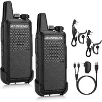 Baofeng Gt-22 Walkie Talkies For Adults Rechargeable, Long Range Two Way Radios With 1500Mah Battery, Portable Handheld Vox Handsfree With Earpieces, Holsters (2 Pack)