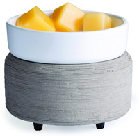 Candle Warmers Etc 2-In-1 Candle And Fragrance Warmer For Warming Scented Candles Or Wax Melts And Tarts With To Freshen Room, Gray Texture