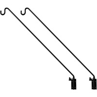 Mixxidea Heavy Duty Extended Reach Wall Mounted Deck Hook Wall Pole, Wall Bracket Direction And Length Adjustable Plant Bracket For Bird Feeders, Planters, Suet Baskets, Lanterns, Wind Chimes 2 Packs