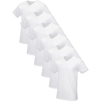 Fruit Of The Loom Men's Tag-Free Cotton Undershirts, Tall Man-V-Neck-6 Pack White, X-Large
