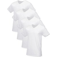 Fruit Of The Loom Men's Tag-Free Cotton Undershirts, Regular-V-Neck-4 Pack White, X-Large
