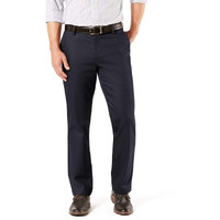 Dockers Mens Straight Fit Signature Lux Cotton Stretch Khaki Pant, Navy, 42W X 30L