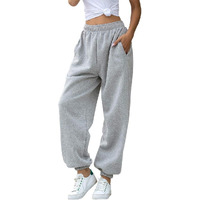 Hesayep Women's High Waisted Sweatpants Workout Active Joggers Pants Baggy Lounge Bottoms,Grey M