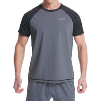 Vayager Men's Swim Shirts Rash Guard Upf 50+ Short Sleeve Quick Dry Loose Fit Water Surfing Shirt(Gray-Xl)