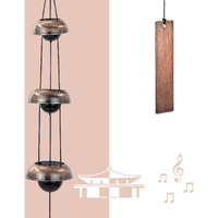 Temple Wind Chime, Red Copper Wind Chimes With 3 Bells, Feng Shui Wind Chimes For Home Yard Outdoor Decoration, A Great Memorial Wind Chime For Someone Who Loves Peace