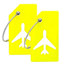 Silicone Luggage Tag With Name Id Card Perfect To Quickly Spot Luggage Suitcase (Yellow)