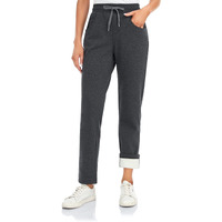 Inno Women's Buttery Soft Fleece Lined Straight Pants Warm Sweatpants Thermal Athletic Lounge, Dark Grey, L, Regular-31 Inseam